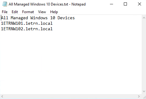 All Managed Windows 10 Devices FQDN