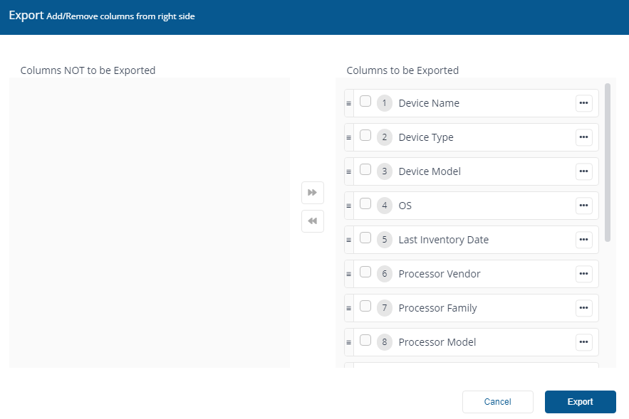 Export data