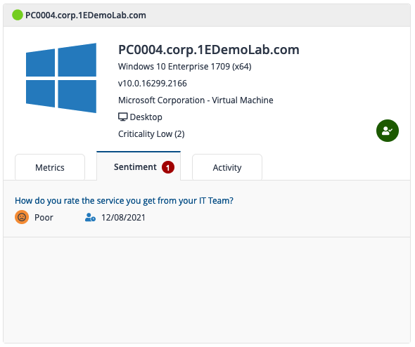 Inventory Management - Users - One Device - Sentiment