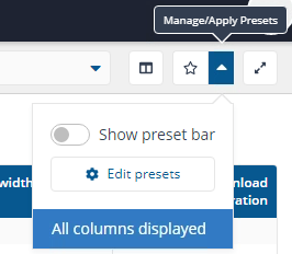 Manage and apply presets