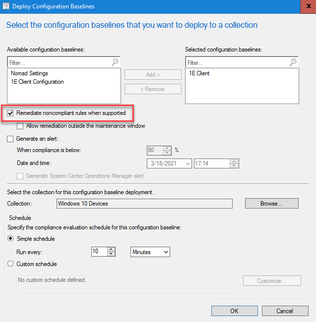 Deploy Configuration Baselines