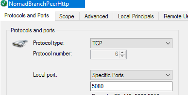 Verifying inbound rules for port 5080