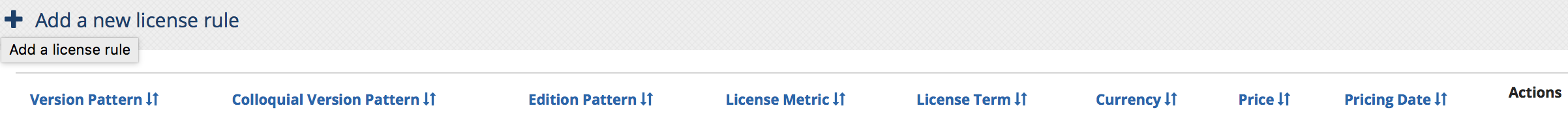 Add a new license rule