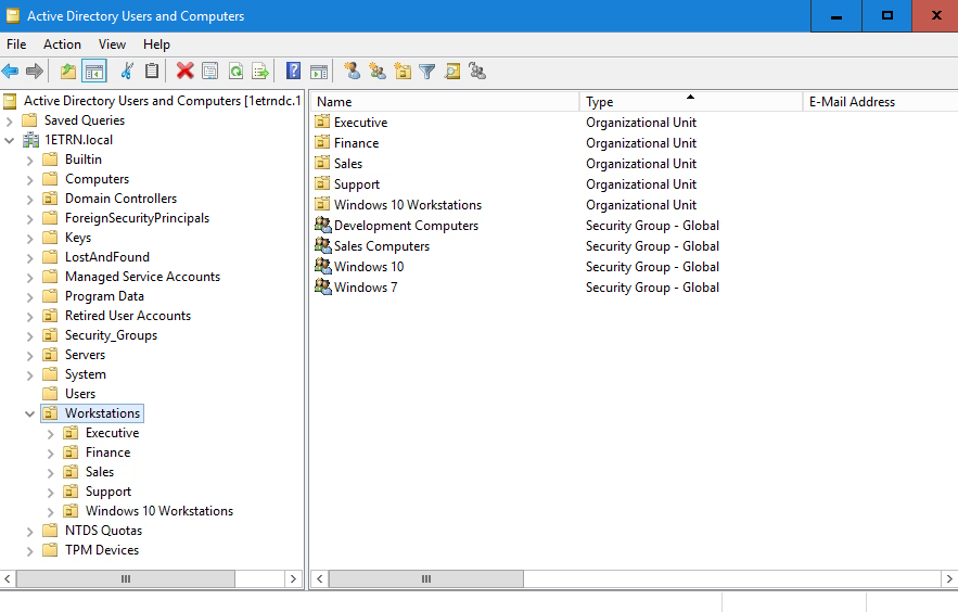 AD Users and Computers