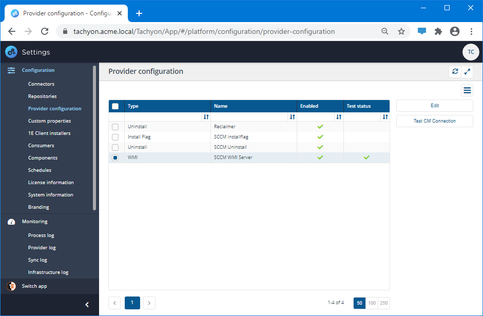 WMI provider tested successfully