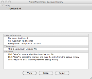 Mac backup history