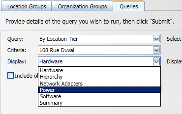 Selecting the display