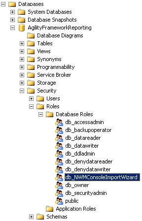 member of the db_NWMConsoleImportWizard database role