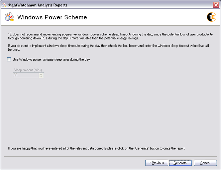 Use Windows power scheme