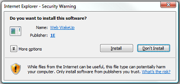 Web WakeUp ActiveX control