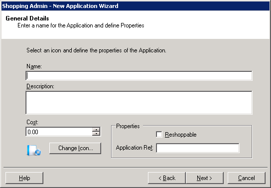 Populating the attributes for the application in the General Details screen