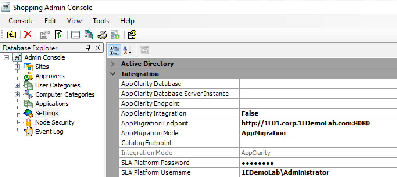 Setting the SLA platform credentials in the Shopping Admin Console