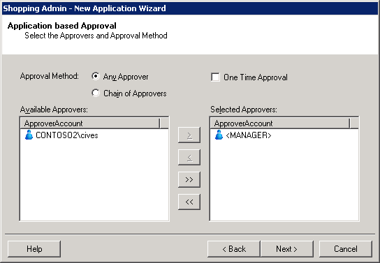 Choosing an approval method for the application