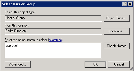 Select user or group dialog