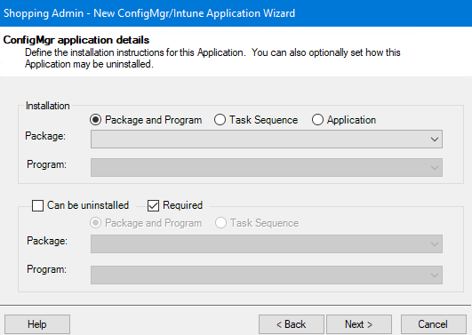 ConfigMgr application details