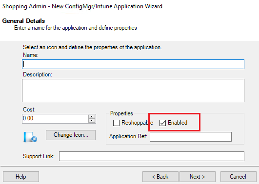 Enable and disable applications in the wizard
