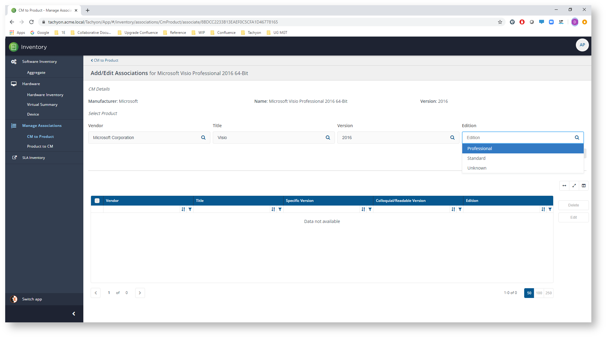 CM to Product - Add-Edit Association