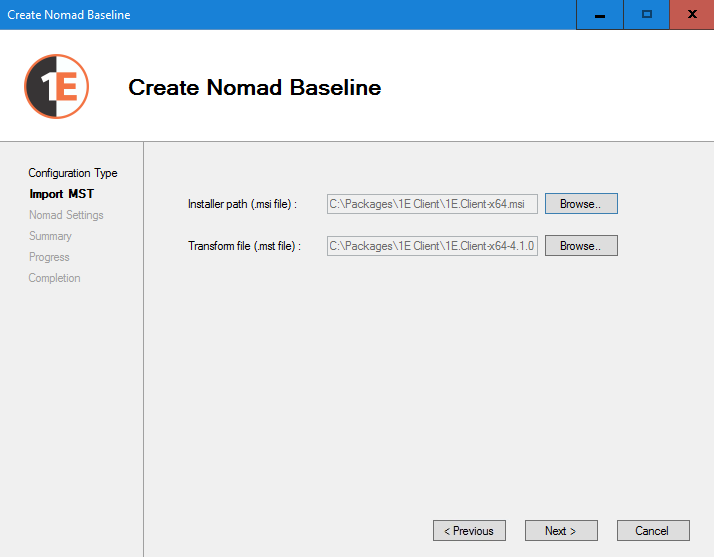 Create Nomad Baseline - Import MST