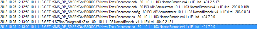 Blocked file types in the IIS log