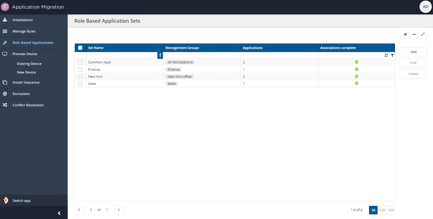 Role Based Application Sets Overview