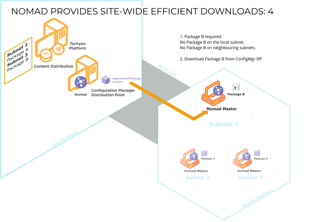 Package downloaded from the DP if not on local subnet or profiled