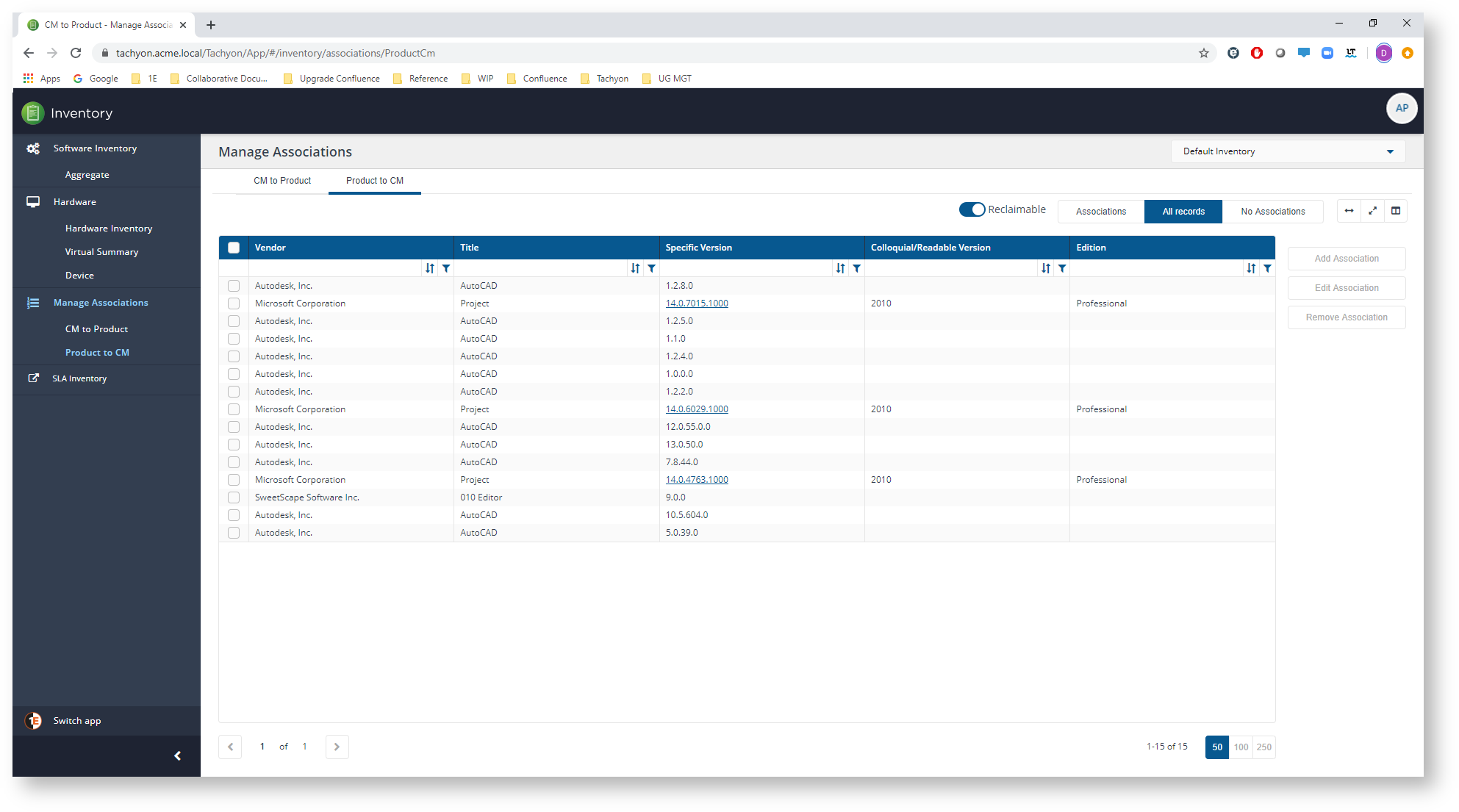 Product to CM - The new associations added