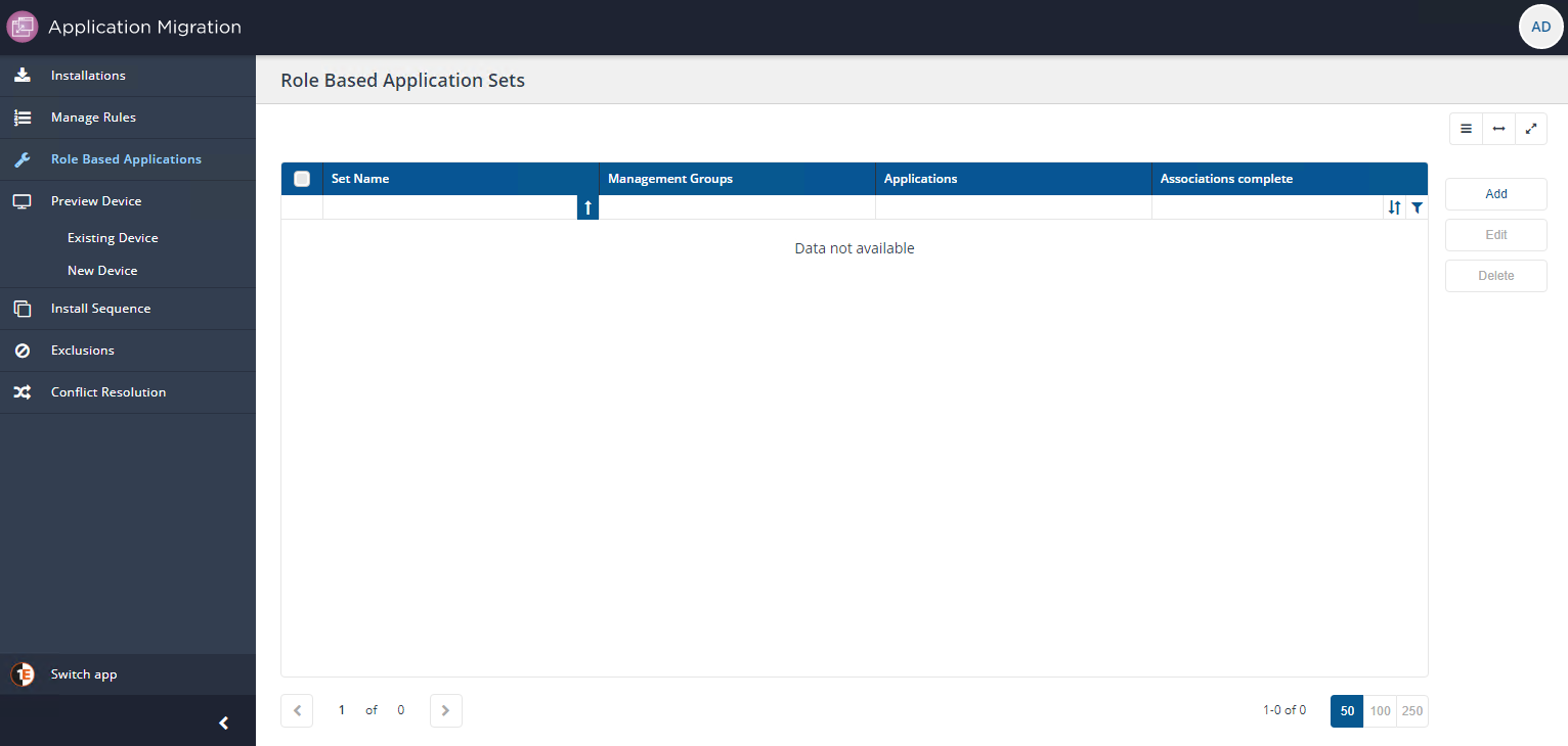 Roles Based Application Sets