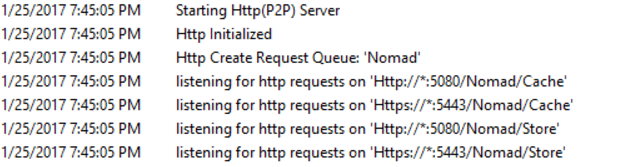 HTTP server logs a list of URLs