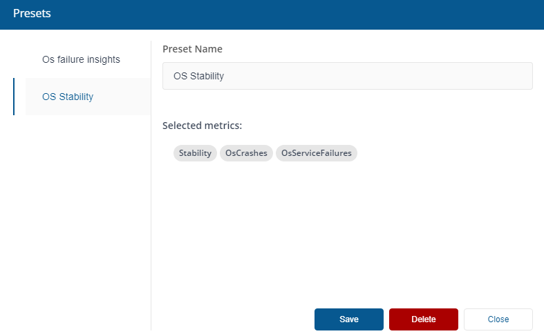 Manage your Presets