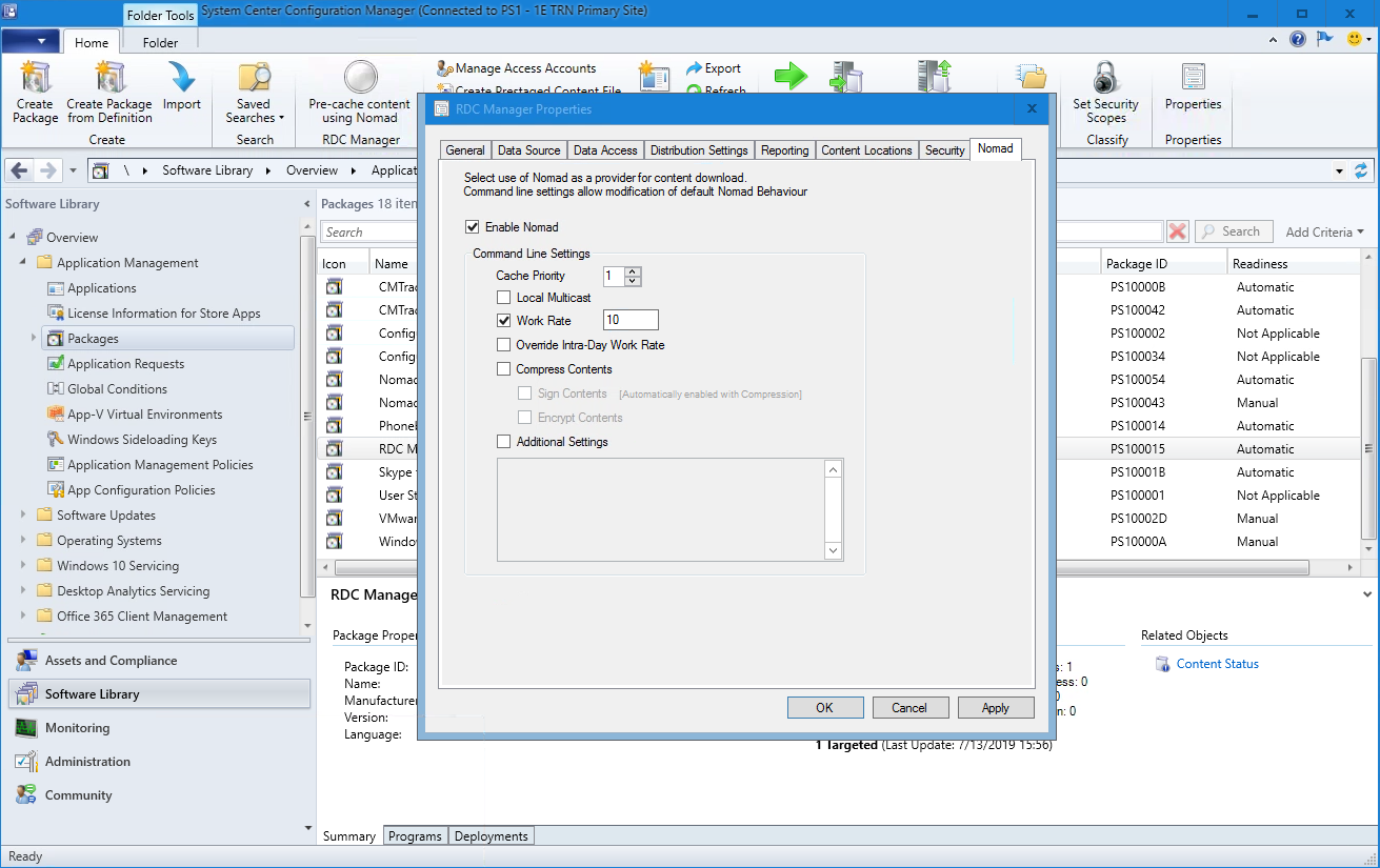 Configuration Manager Work Rate