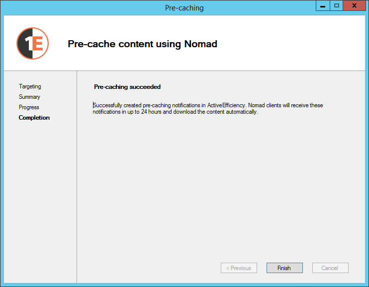 Pre-cache complete
