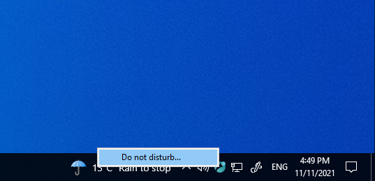 Right-Click Do not disturb
