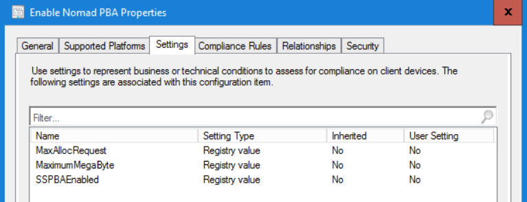 Enable Nomad PBA Settings