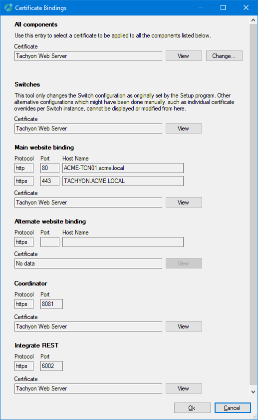 Setup 8.1 - Certificate Bindings