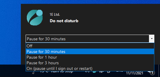 Do not disturb options