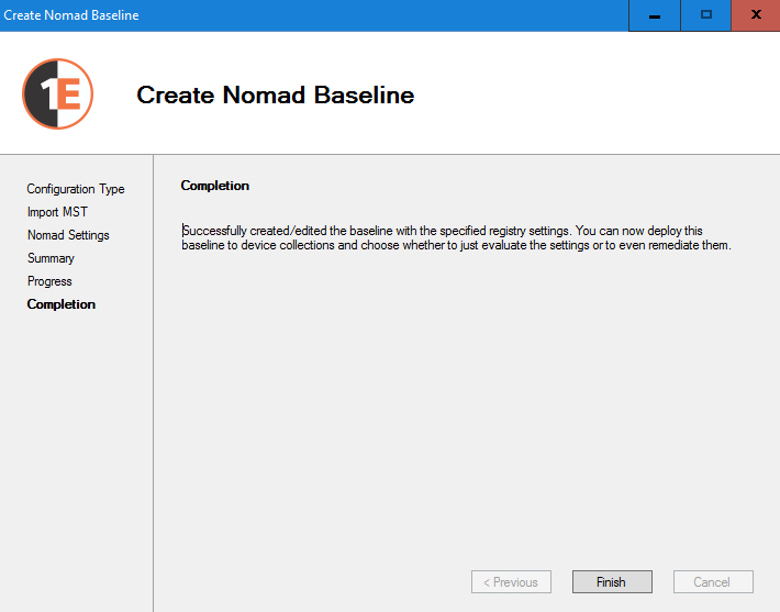 Create Nomad Baseline - Completion