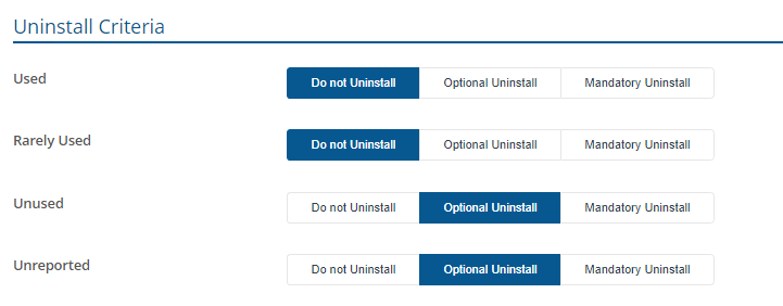 Uninstall Criteria