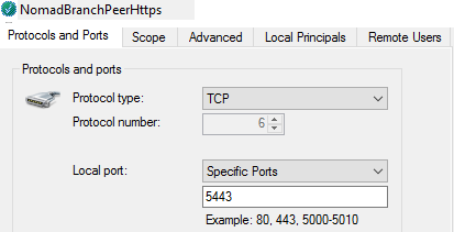 Verifying inbound rules for port 5443