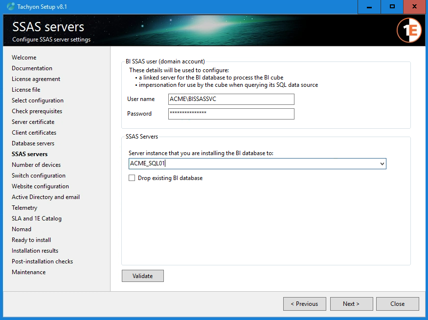 Setup 8.1 - SSAS servers