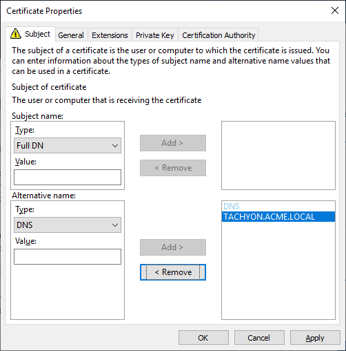 Certificate Properties Type 3