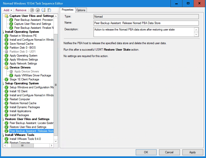 Configure the Task Sequence to Restore User State