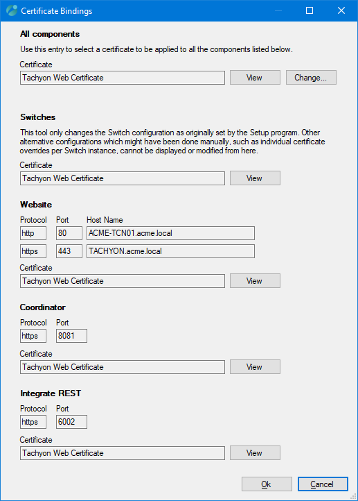 Setup - Certificate Bindings