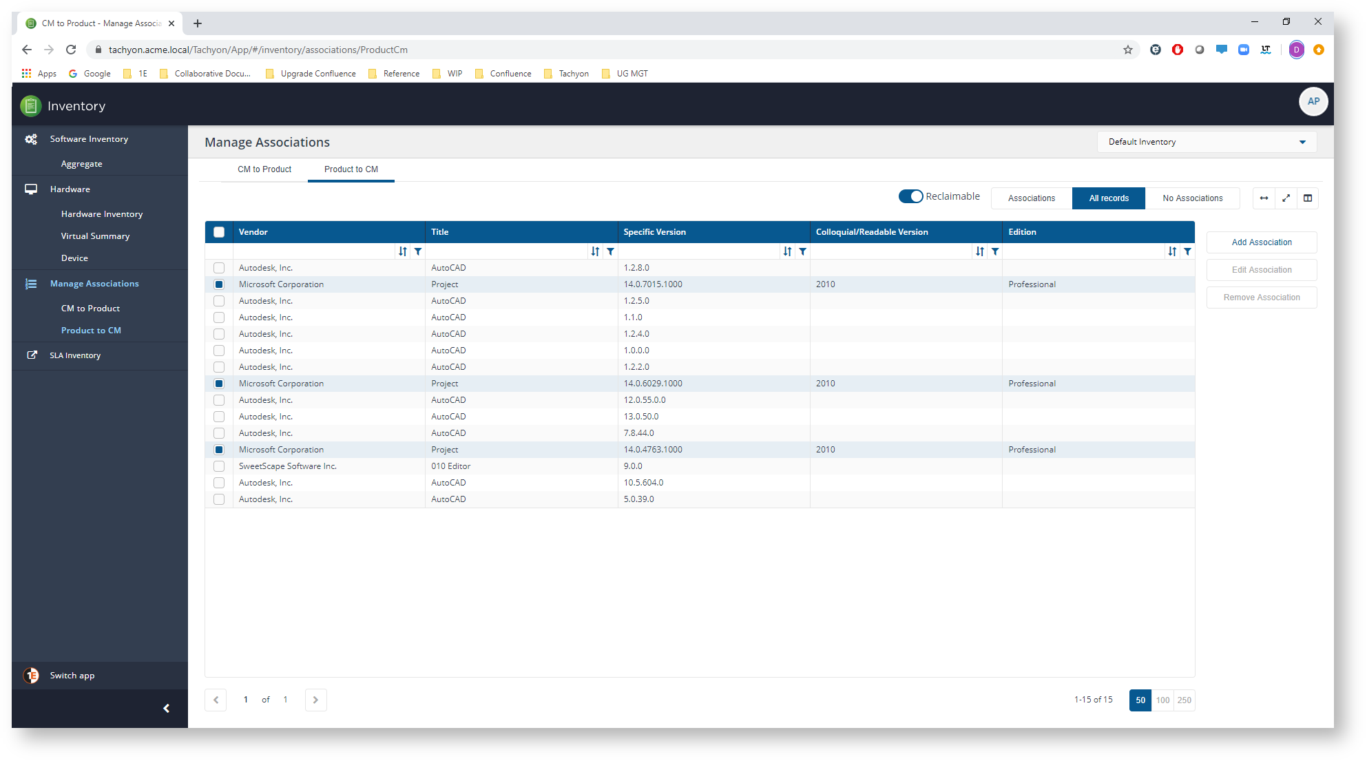 Product to CM - Add Association