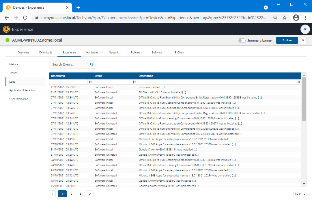 The device Logs