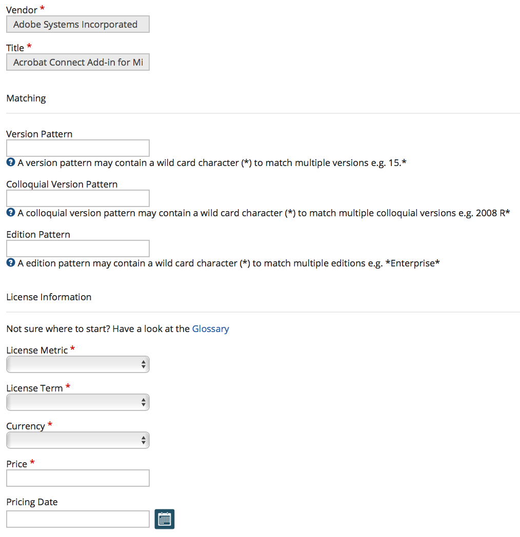 Adding the properties for the license rule